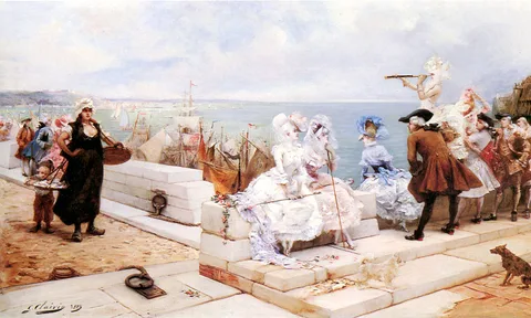 Georges Clairin, Elegant Figures Watching the Regatta