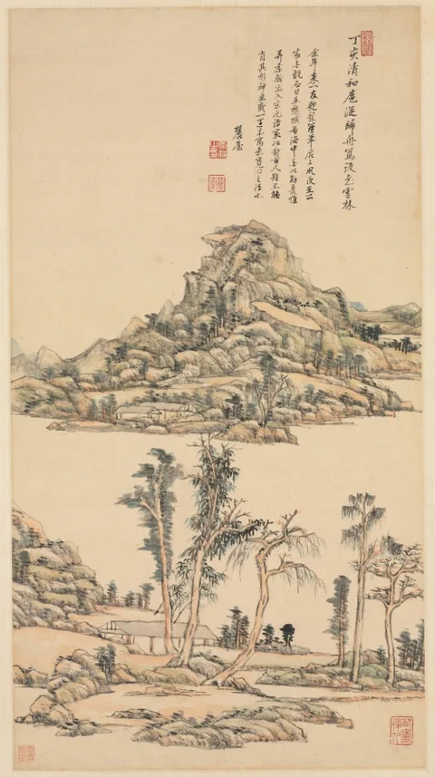 Wang Yuanqi, Landscape after Ni Zan