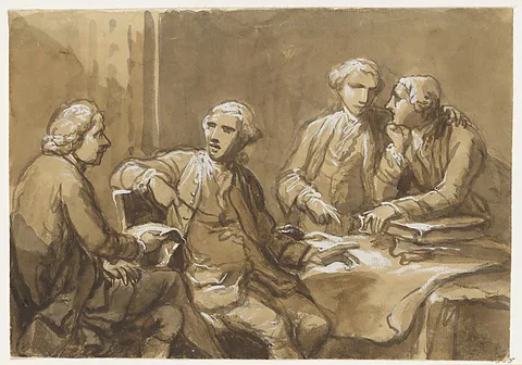 Antonio Zucchi, Four Connoisseurs Seated at a Table
