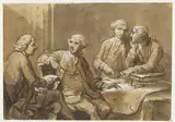 Antonio Zucchi, Four Connoisseurs Seated at a Table