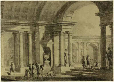 Antonio Zucchi, Classical Portico with Figures in Ancient Dress
