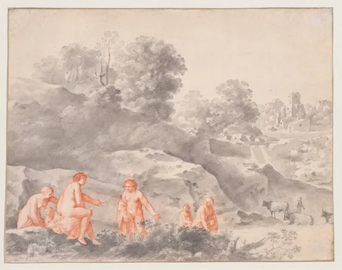 Cornelis van Poelenburch, Nudes in a Landscape (possibly Diana and Callisto)