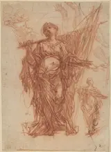 Baldassare Franceschini, Female Saint Carrying a Banner [recto]