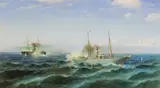 Rufin Sudkovsky, Naval battle between "Vesta" and "Fetkh-i Bulend" at the Black Sea, July 11, 1877
