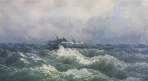 Rufin Sudkovsky, The steamer "Moscow" in a storm