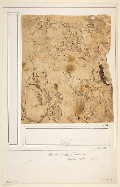 Fabrizio Santafede, Virgin and Child with two angels appearing to two saints