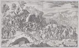 Giovanni Battista Fontana, Christ falling on the road to Calvary, from two plates