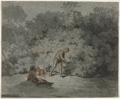 Francisque Millet, Faggot Gatherer (recto)