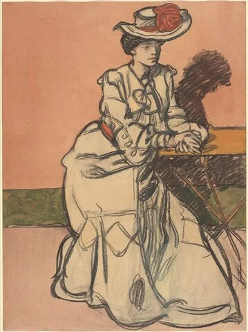 Maxime Dethomas, An Elegant Parisiènne Seated in a Café
