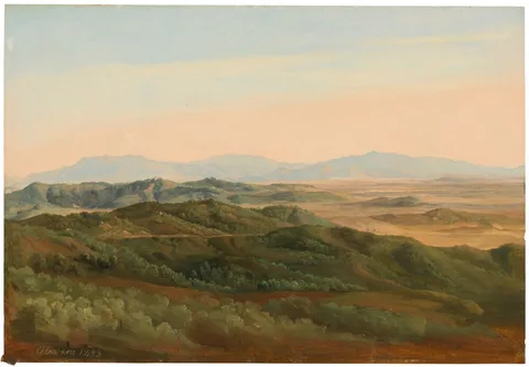 Gustaf Wilhelm Palm, View of Olevano. Study