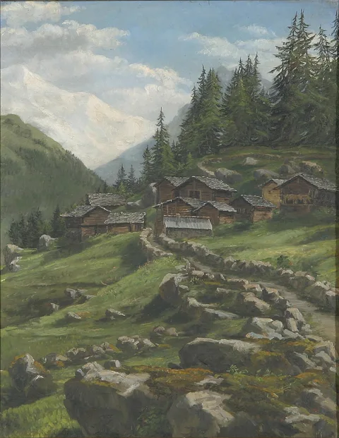 Anthonore Christensen, Study of the mountains at Faierhaut.