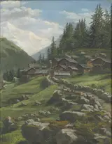 Anthonore Christensen, Study of the mountains at Faierhaut.