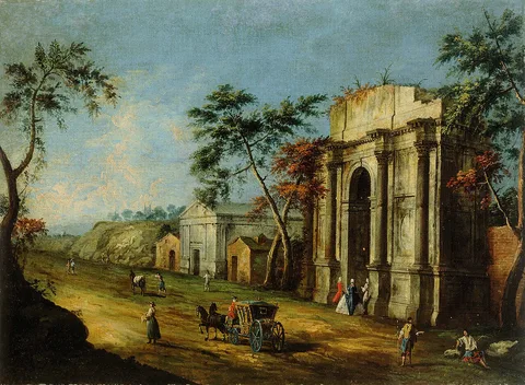 Francesco Albotto, Capriccio with a Classical Triumphal Arch