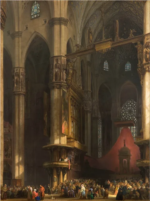 Luigi Bisi, The Interior of the Milan Cathedral