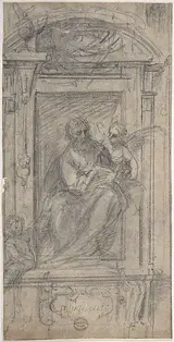 Fabrizio Boschi, Saint Matthew Seated in a Niche