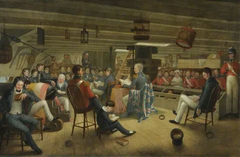 Augustus Earle, Divine service as it is usually performed on board a British frigate at sea