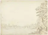 Frederik van Valckenborch, Gezicht op een stad aan een rivier (de Donau?)
