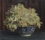 Theodore Blake Wirgman, Cowslips in a Blue and White Bowl