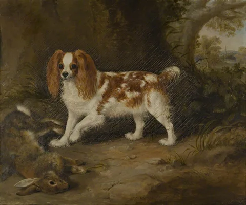 Thomas Walker Bretland, A Spaniel with a Dead Hare
