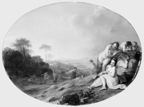 Dirck van der Lisse, Nymphs in a Landscape