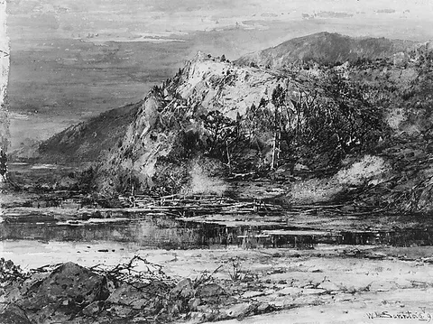 William Louis Sonntag, Sr., Landscape with Rocky Hills and Stream