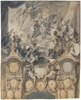 Johann Evangelist Holzer, The Arts and Powers Pay Homage to Emperor Charles VI