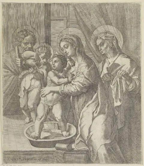 Pietro Facchetti, Maria en de jonge Johannes de Doper wassen het Christuskind