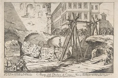 Jean Barbault, The Excavation of an Obelisk from the Campo Marzo