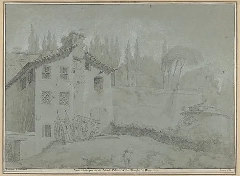 Jean Barbault, View of the Palatine Hill and the Temple of Romulus