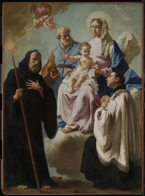 Francesco Capella, The Holy Family in Glory with Saints Francis of Paola and Aloysius Gonzaga