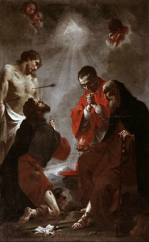 Francesco Capella, Santi Sebastiano, Rocco, Antonio abate e Carlo Borromeo