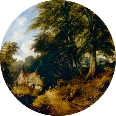 Henry Jutsum, Country Lane with a Cottage