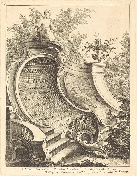Antoine Aveline, Troisieme livre de formes Cartels et Rocailles (Title Page)