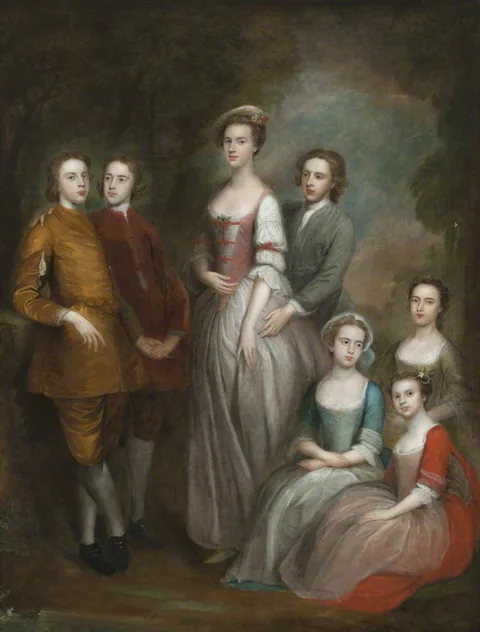 Arthur Pond, The Seven Eldest Children of Captain Francis Delaval and Rhoda Apreece: Rhoda Delaval, later Lady Astley (1725 - 1757), Sir Francis Blake Delaval (1727 - 1771), Edward Delaval (1729 - 1814), John Huss
