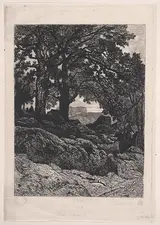 Théophile-Narcisse Chauvel, Landscape with Rocks and Trees