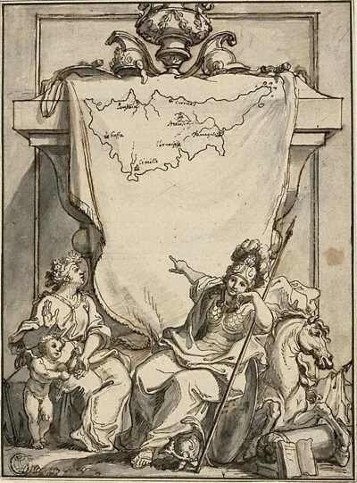 Charles-Louis Simonneau, Allegory with the Map of Cyprus