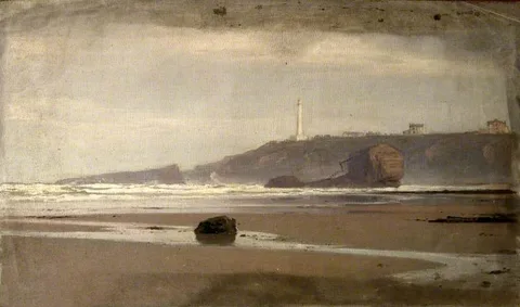 Wilfred Williams Ball, Coastal Scene with a Lighthouse