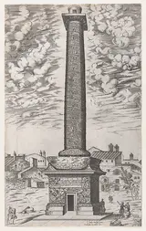 Ambrogio Brambilla, Trajan's Column, from "Speculum Romanae Magnificentiae"