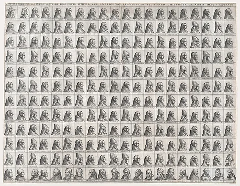 Ambrogio Brambilla, Small Portraits of the Popes from Christ to Innocent IX, from "Speculum Romanae Magnificentiae"