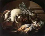 Jacob van der Kerckhoven, Still Life with Hare and Game-Fowl