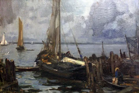 Hans Looschen, Fiord landscape with sailing boats