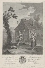 Johann Balzer, Landscape with a woman spinning and a woman nursing a child