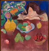 Romuald Kamil Witkowski, Little girl at a table with fruit