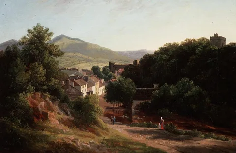 Samuel Henry Baker, view over old Brecon