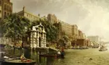 John O'Connor, York Watergate and the Adelphi from the River, London