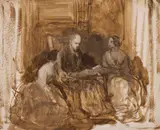 Frank Stone, Samuel Rogers (1763-1855) with Caroline Norton (1808-1877) and Maria-Louisa Phipps (d.1888)