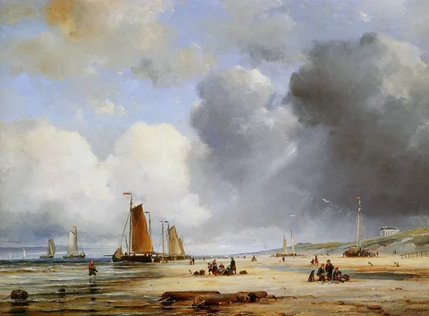 Ary Pleijsier, Beach View With Boats