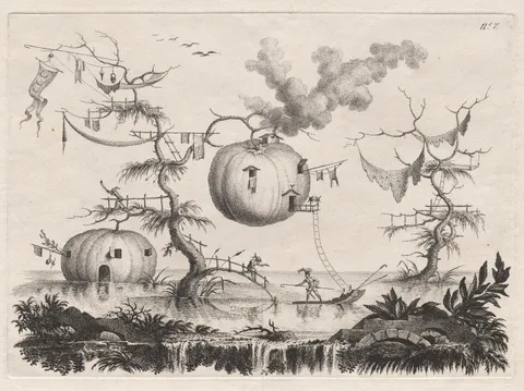 Filippo Morghen, Pumpkins Used as Dwellings to Be Secure against Wild Beasts