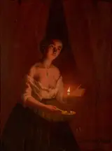 Johan Mengels Culverhouse, Young Lady in Candlelight