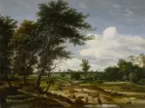 Jacob Salomonsz van Ruysdael, Landscape with herdsmen and cattle